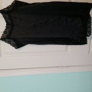 Inner slip with lace, adjustable strap, night gown, black slip